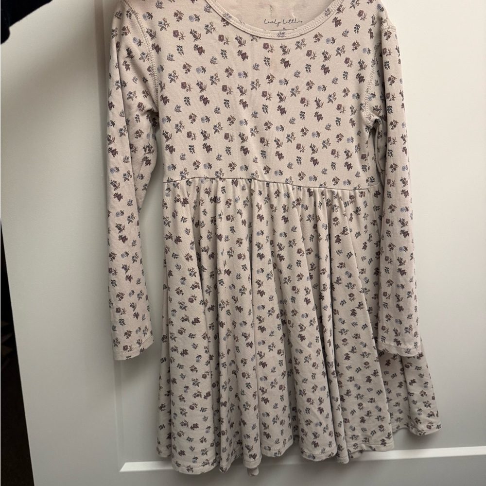 Charming Cream Floral Kids Dress - Picture 2 of 3